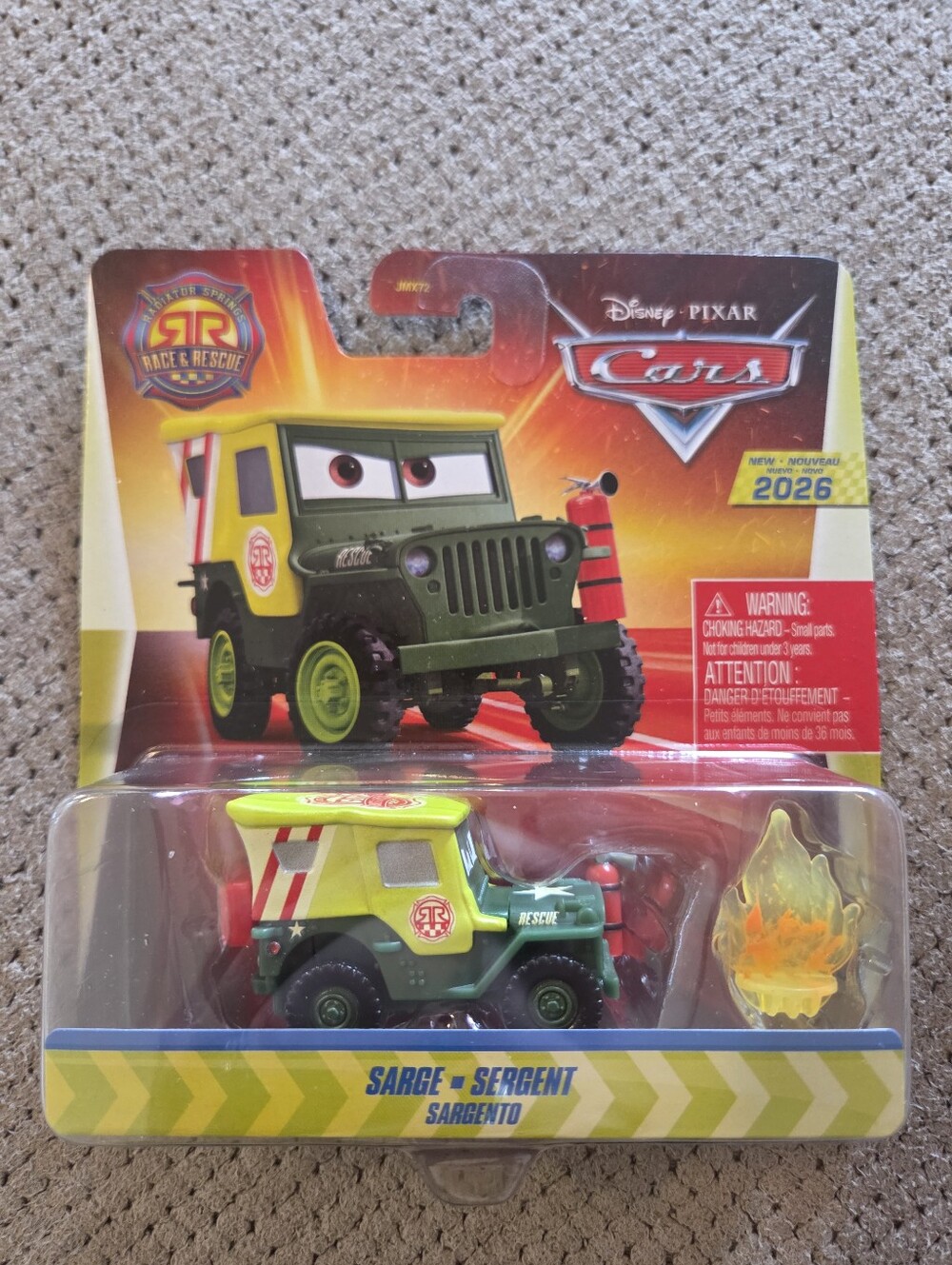 Sarge - Race and Rescue Disney Pixar Cars Diecast Metal 2026 - NEW Radiator